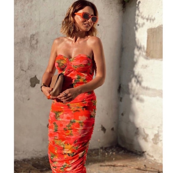 Zara Dresses & Skirts - LAST ONE🔥ZARA BLOGGER’S FAV| Stunning Floral Corset Tulle Dress